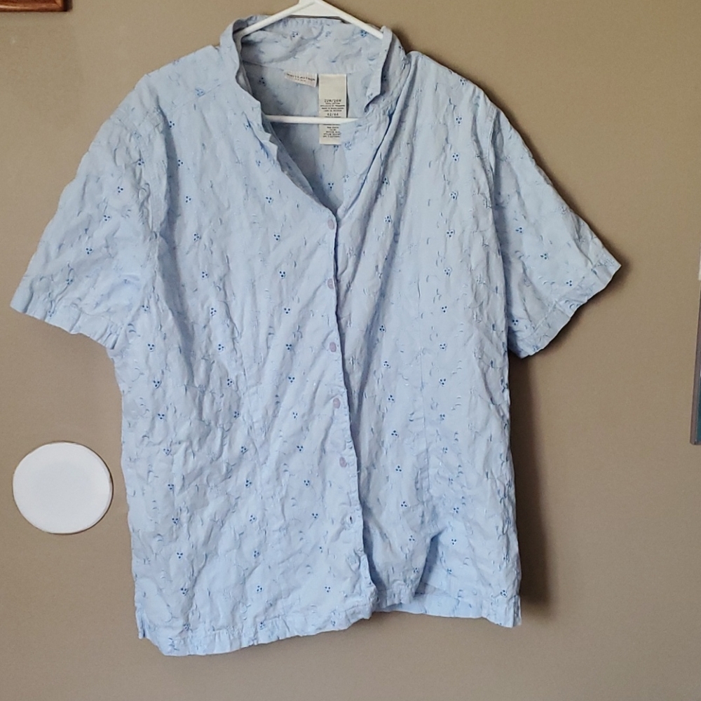 3X 22W/24W Whitestag Womens Button Blouse